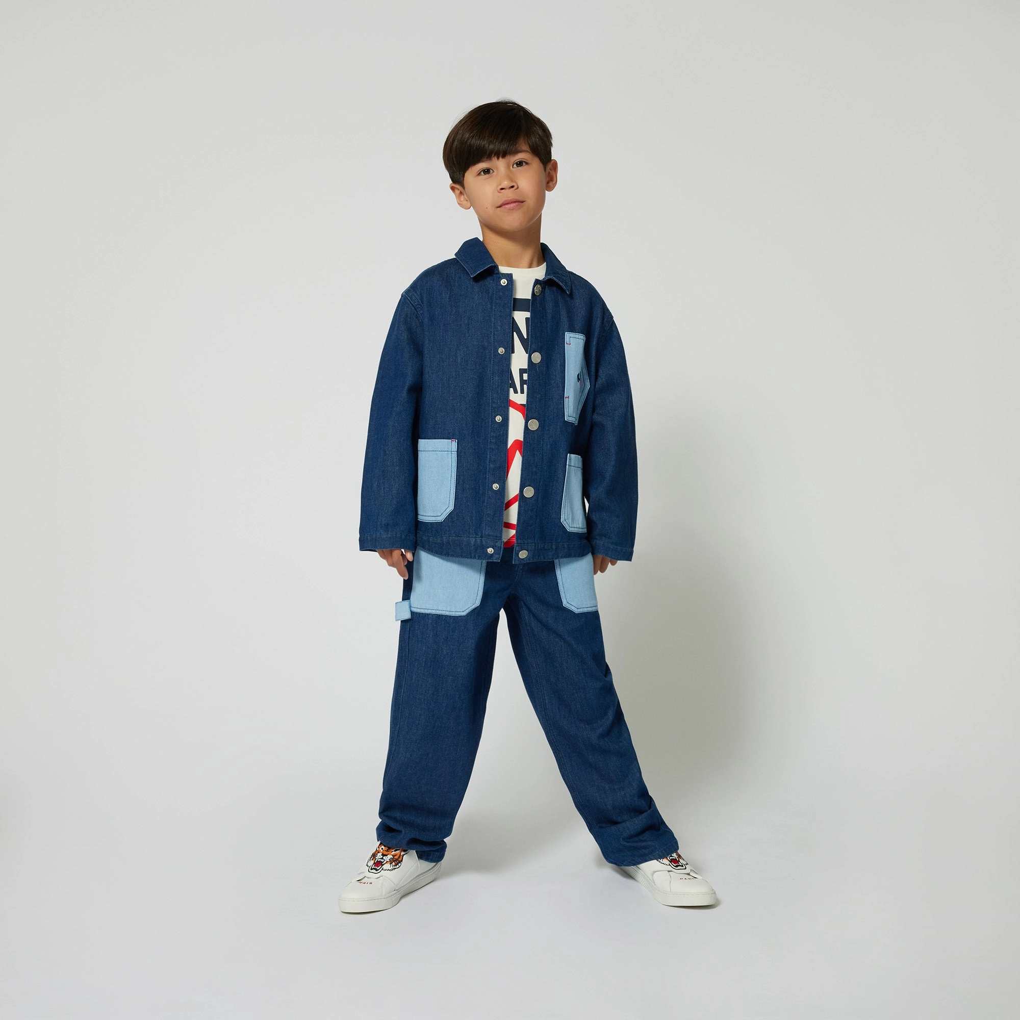 Layering Compatible Cut Kenzo Kids Denim Jacket