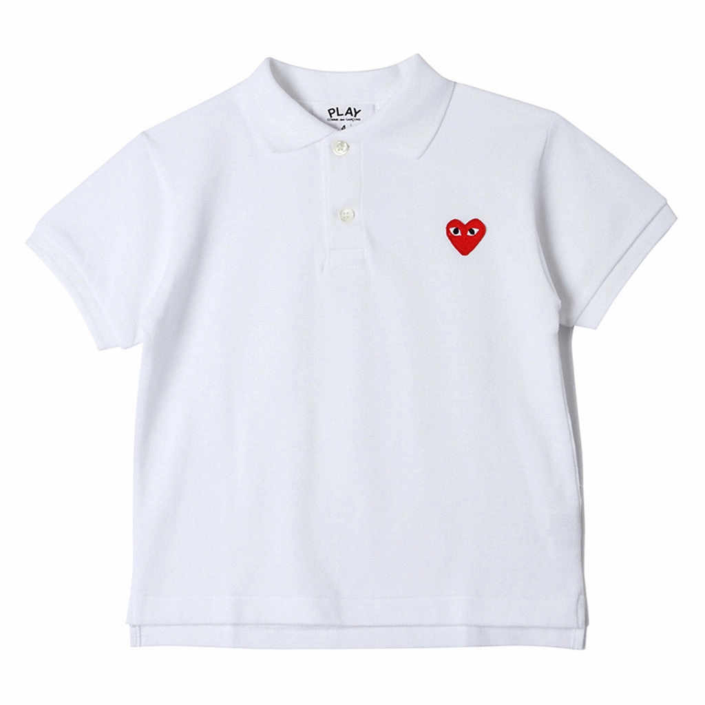 Comme Des Gar?ons Play Kids Heart Logo Polo-Shirt Snag Proof Weave