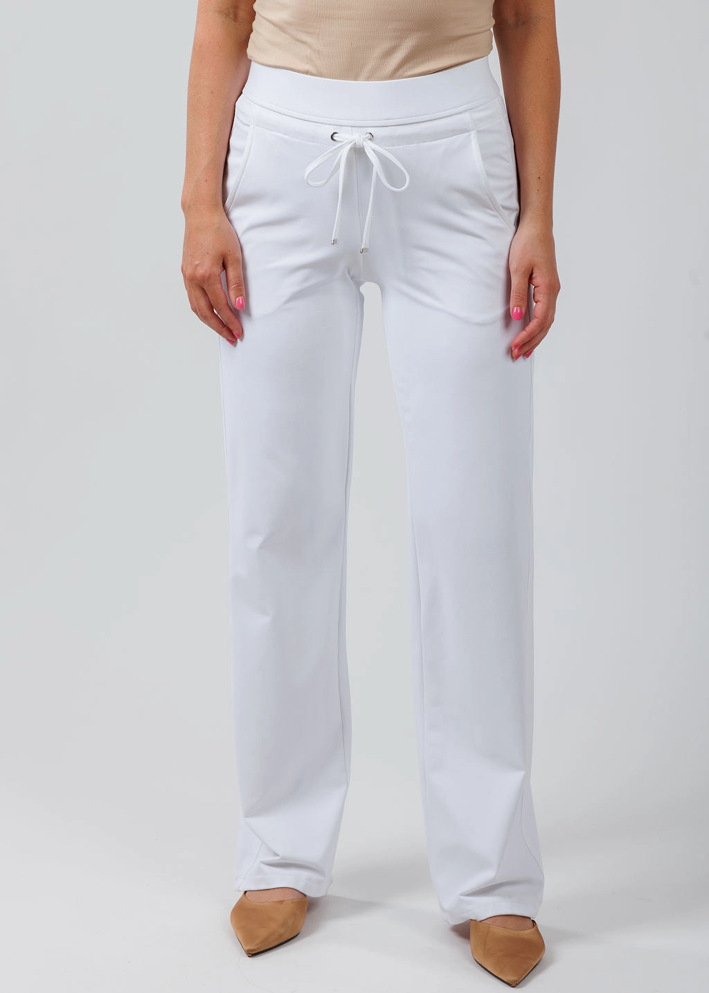 Candice Straight Pants - White Versatile Design