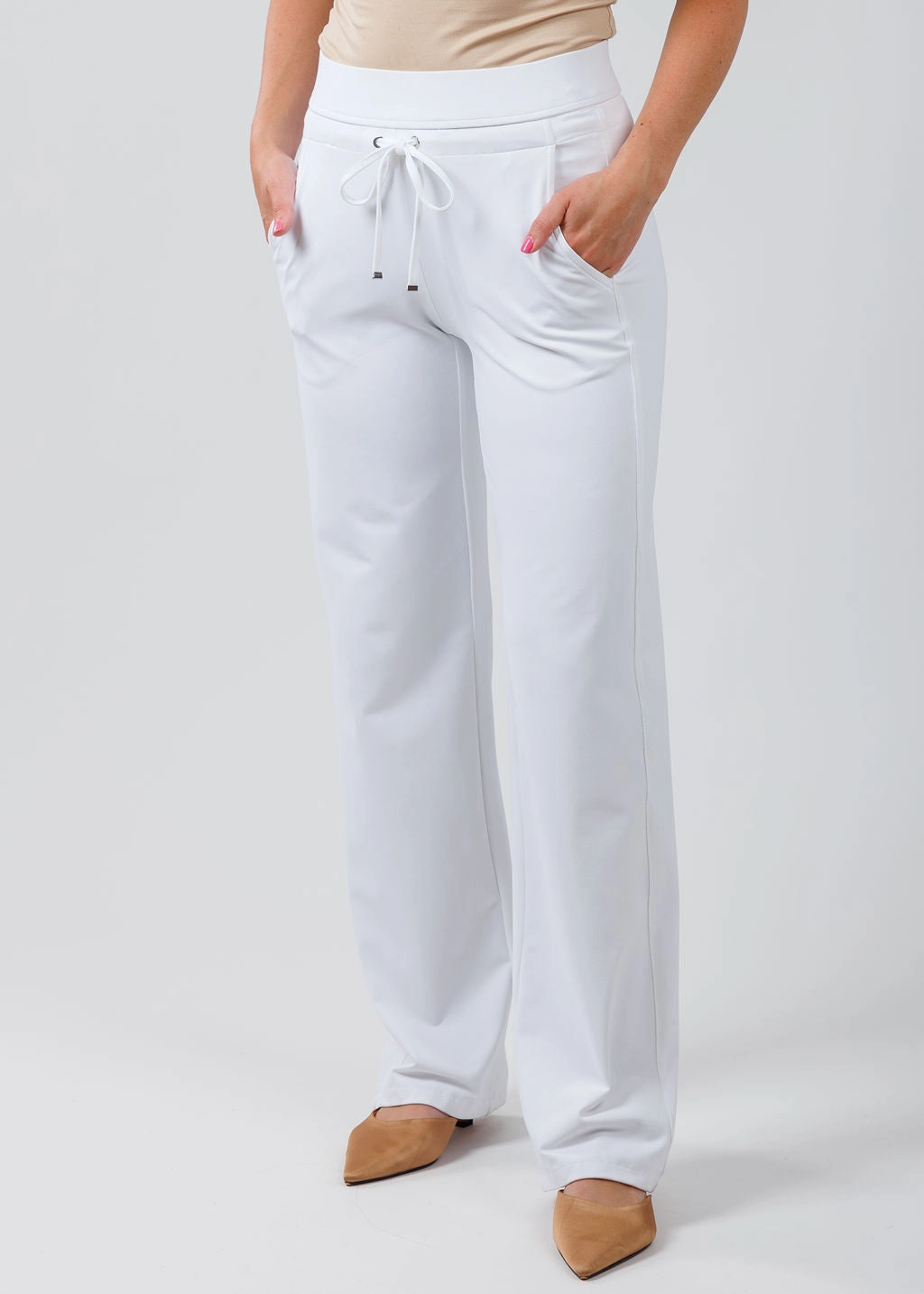 Anti Static Finish Candice Straight Pants - White