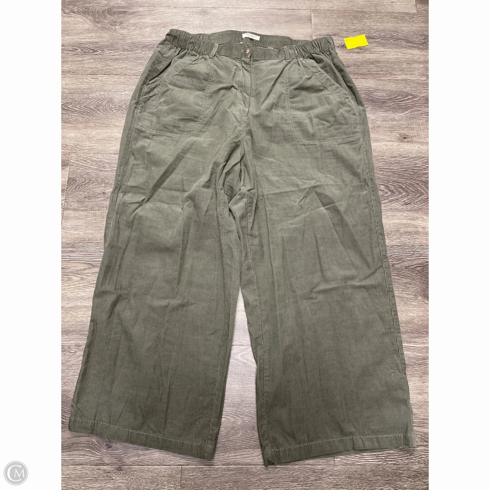 Hiking Gear Pants Corduroy By Max Studio In Green, Size: 1x