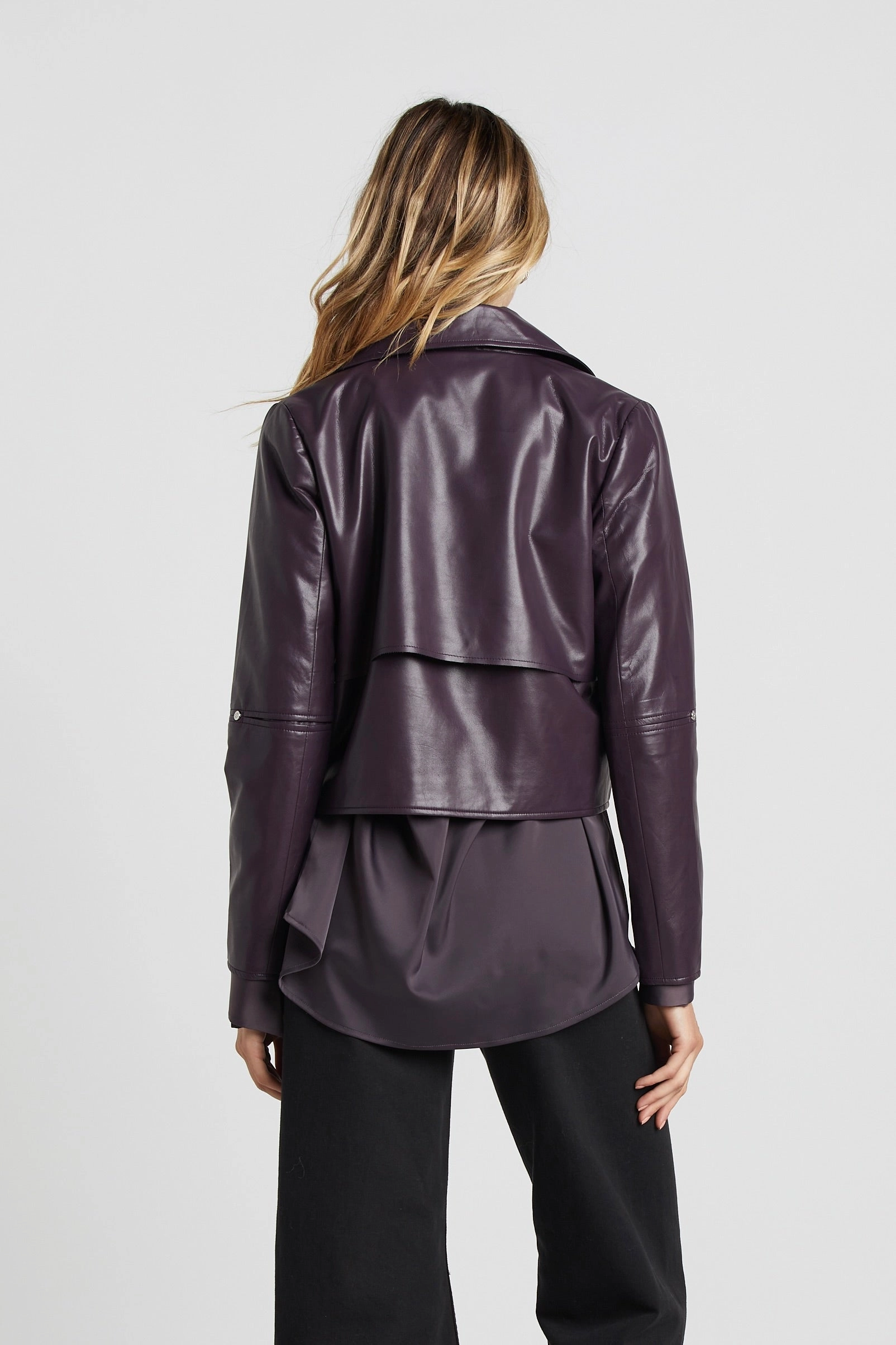 Ninon Short Vegan Leather Jacket - Mulberry Smart Casual