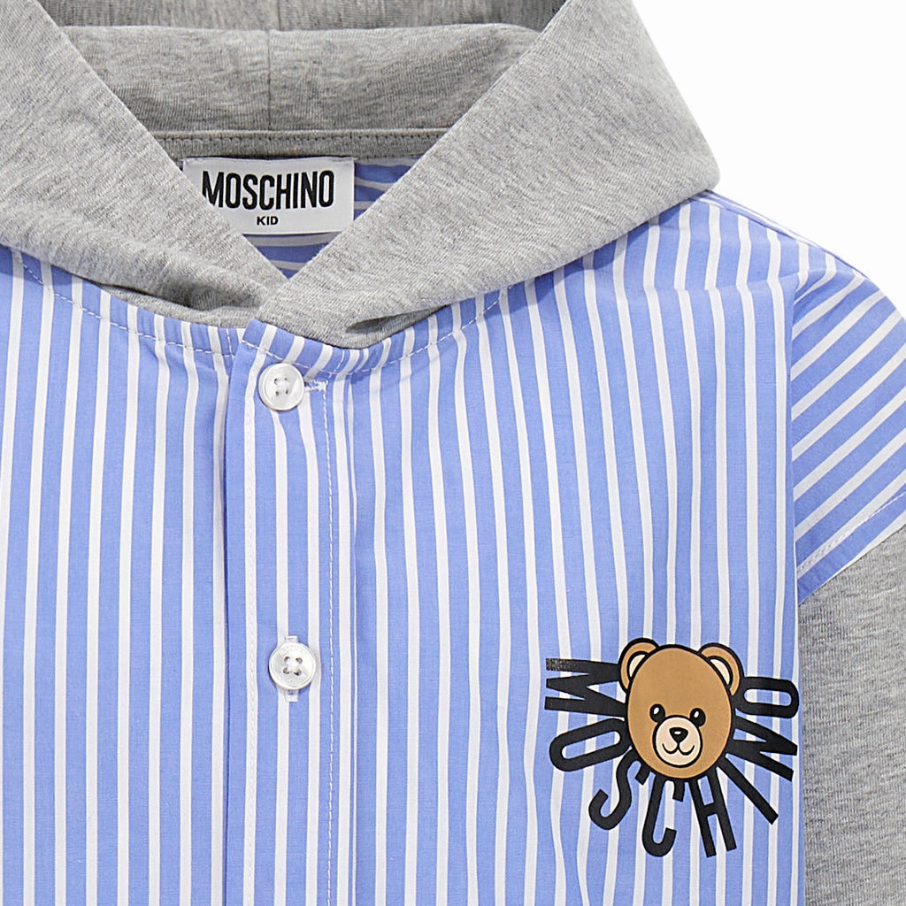 Moschino Kids Teddy Bear Hooded Shirt Flexible Cuffs