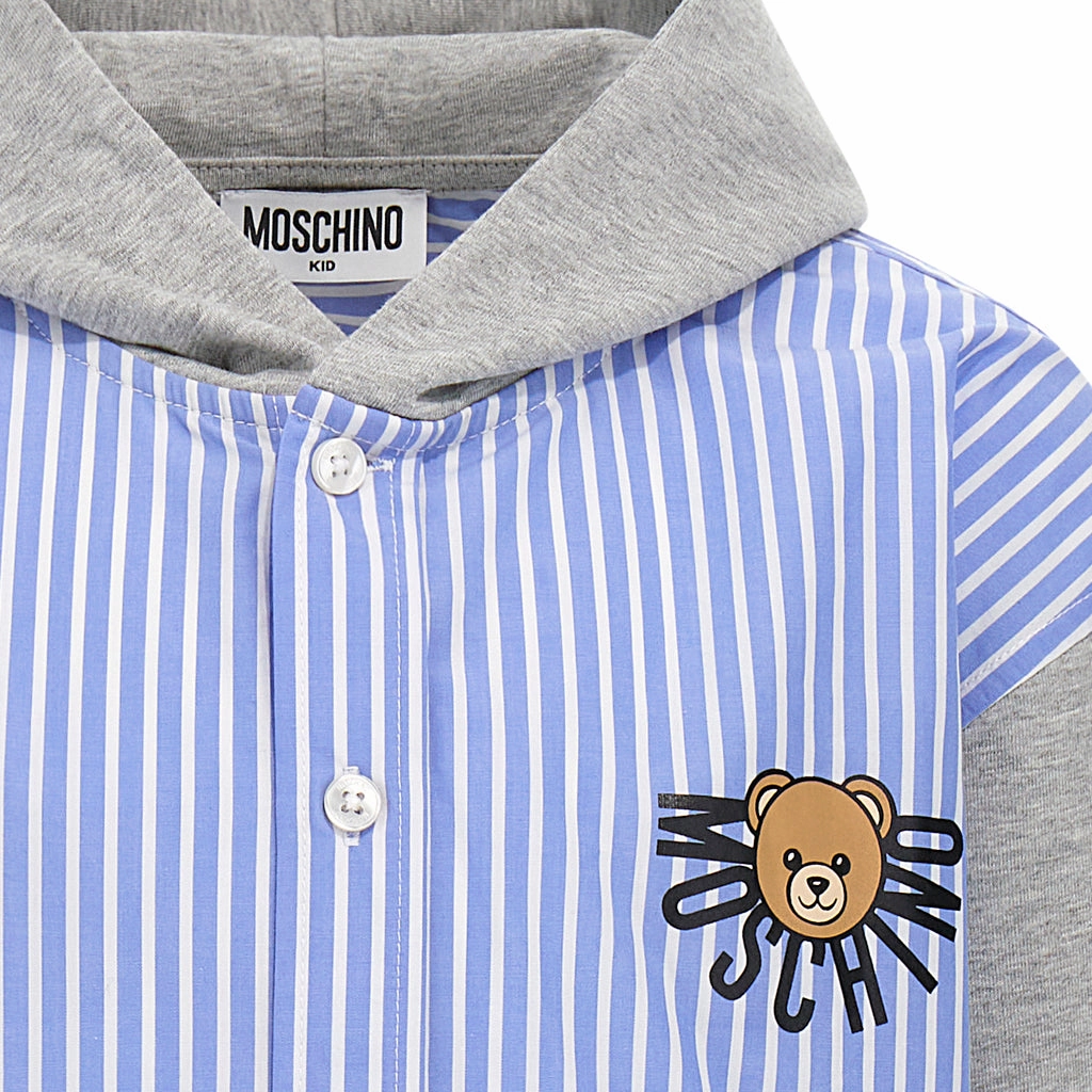Moschino Kids Teddy Bear Hooded Shirt ClassicCrewNeck