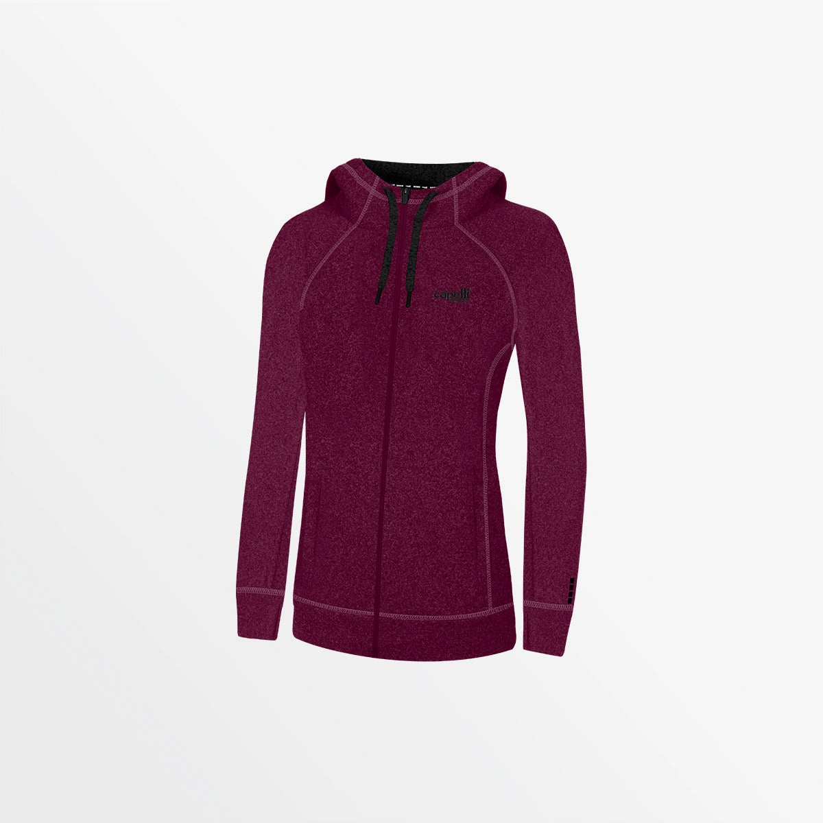 Simple Cut BoxySilhouette WOMEN'S ESSENTIAL HEATHER ZIP UP HOODIE