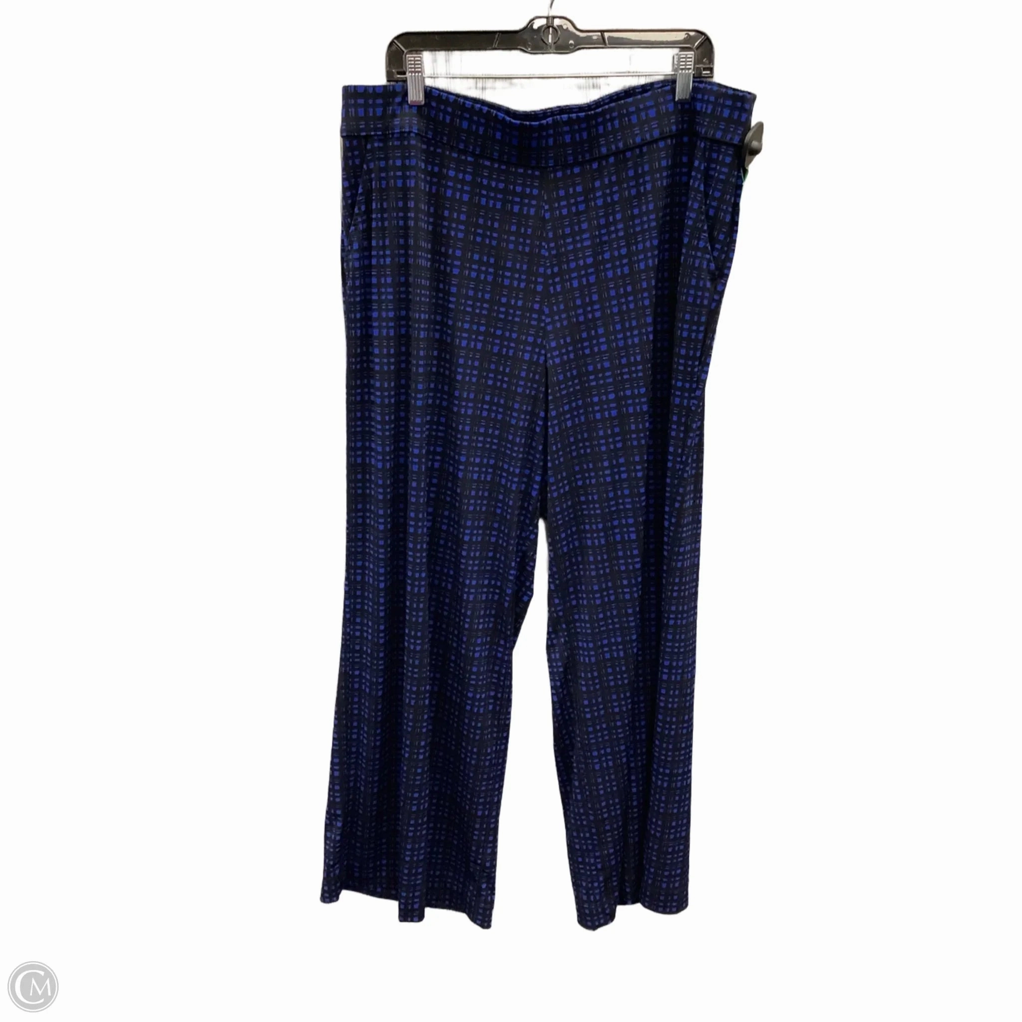 Flex Wear Design Pants Lounge By Lane Bryant In Black & Blue, Size: 1x