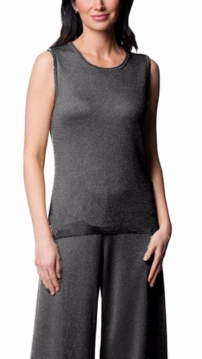 Eco-Friendly Fabric Tessa Tank Top - Silver Black