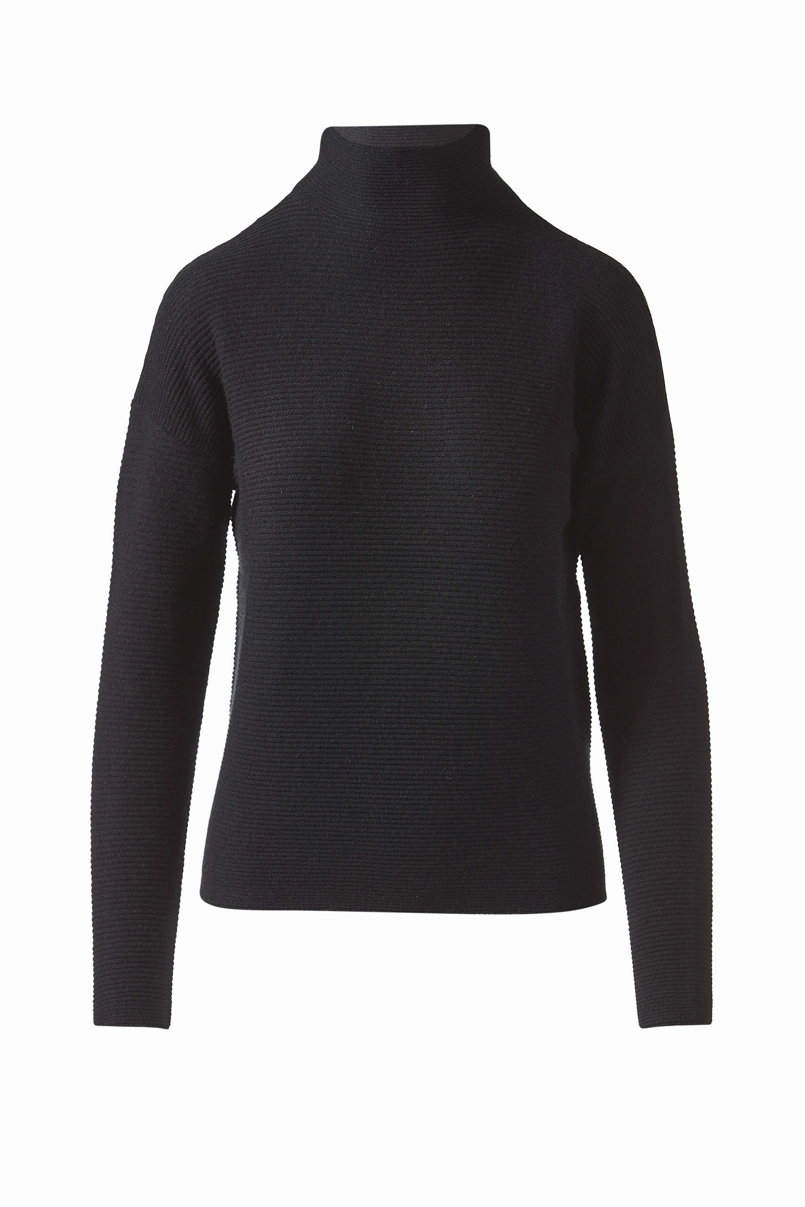 Textured Slouchy Funnel Sweater Warm Core Lightweight Fit