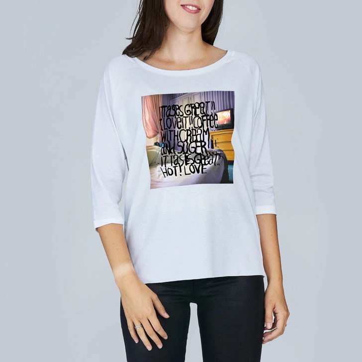 The Bailey 3/4 Sleeve Tee - Coffee in Bed Trendy Look