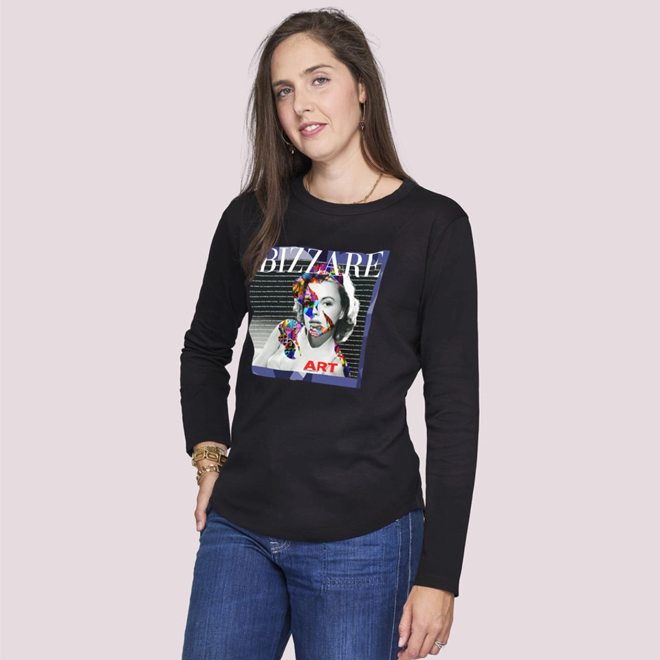 Casual Vibe Bold Prints The Catherine Long Sleeve Tee - Bizzare Art