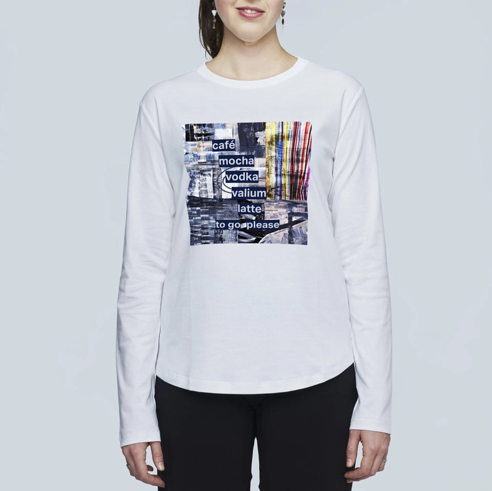 The Catherine Long Sleeve Tee - Cafe Mocha Fitted Silhouette Runway Inspired