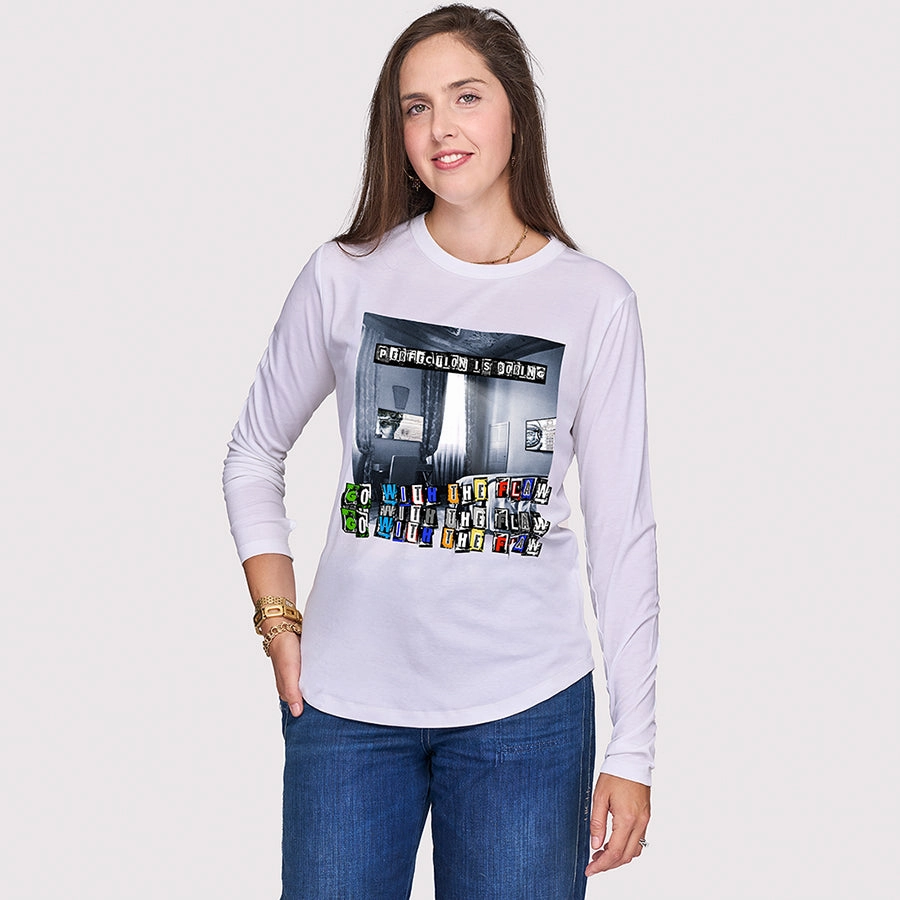 The Catherine Long Sleeve Tee - Perfection is Boring Relaxed Vibe Easy Wear