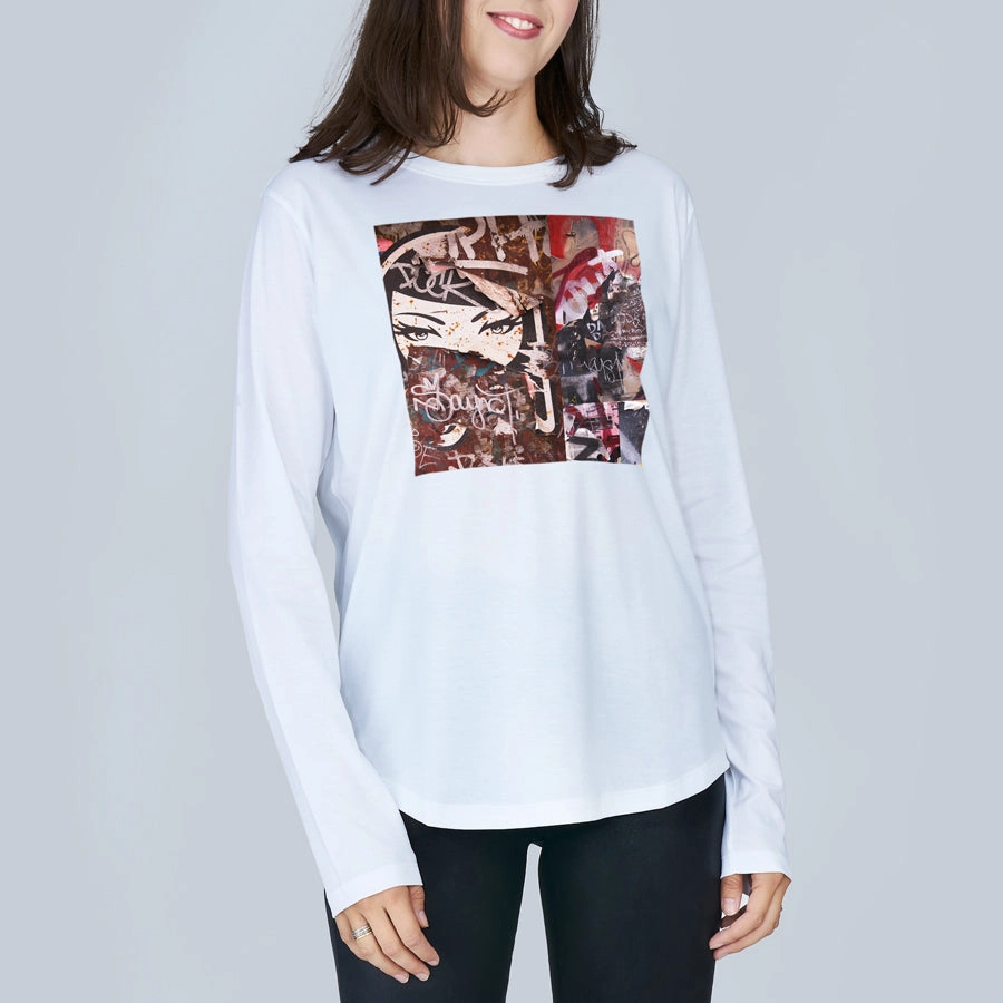 The Catherine Long Sleeve Tee - Samurai Girl Thermal Regulation Fabric Simple Style