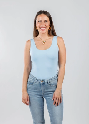 The Classic Micro Tank - Powder Winter Layering Embellished Neckline