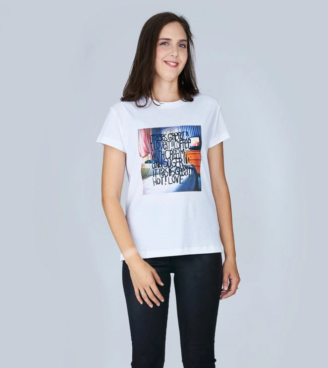 Coastal Vibes Sleek Fit The Niki T-Shirt - Coffee in Bed