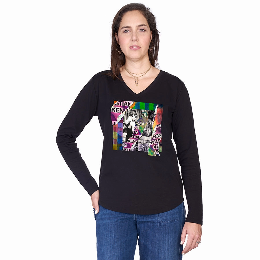 Graphic Art Work From Home The Victoria Long Sleeve Tee - Breakfast at Tiffany's