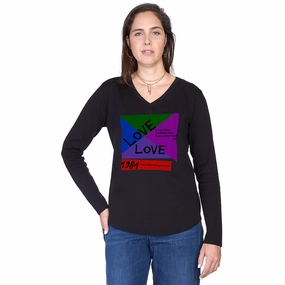 The Victoria Long Sleeve Tee - YSL Love Letter Trendy Wear Microfiber Material