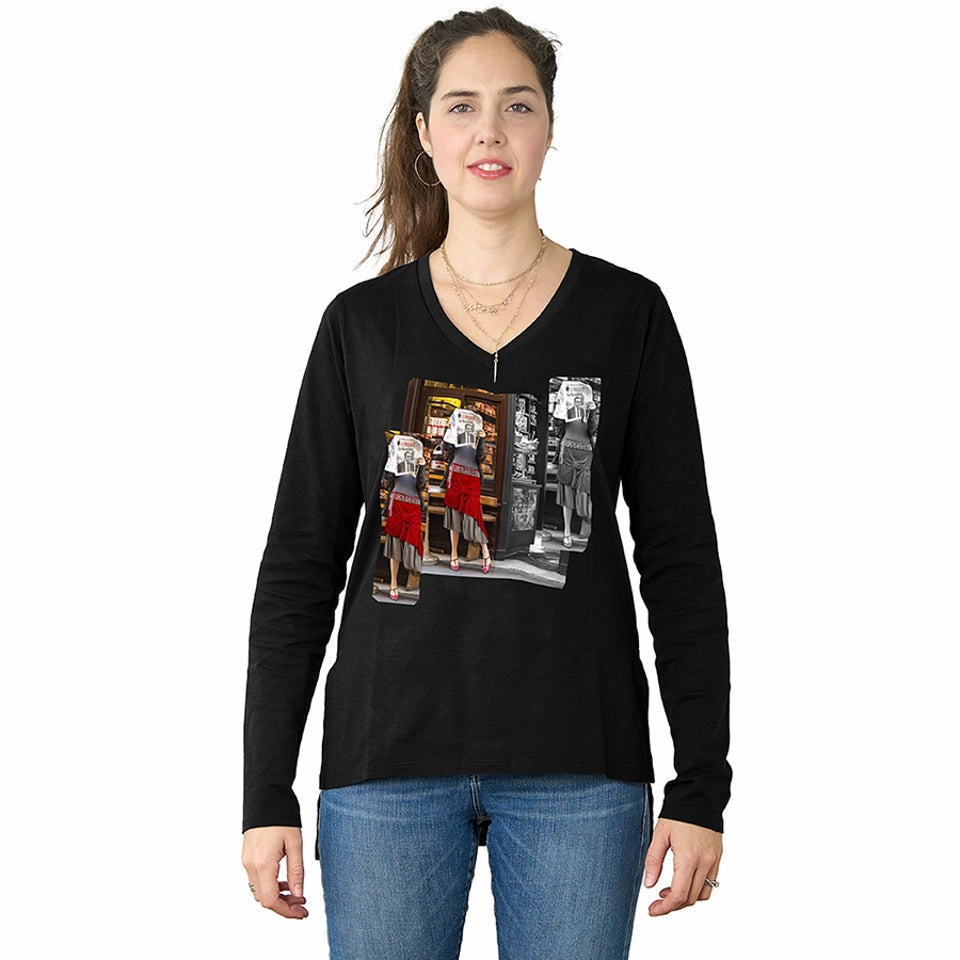 color block The Violet Long Sleeve Tee - La Vie Est Belle