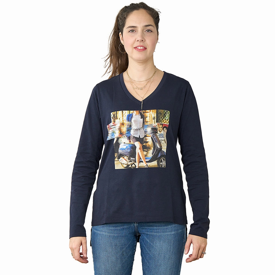 Fashion Comfort The Violet Long Sleeve Tee - Parking In Rome