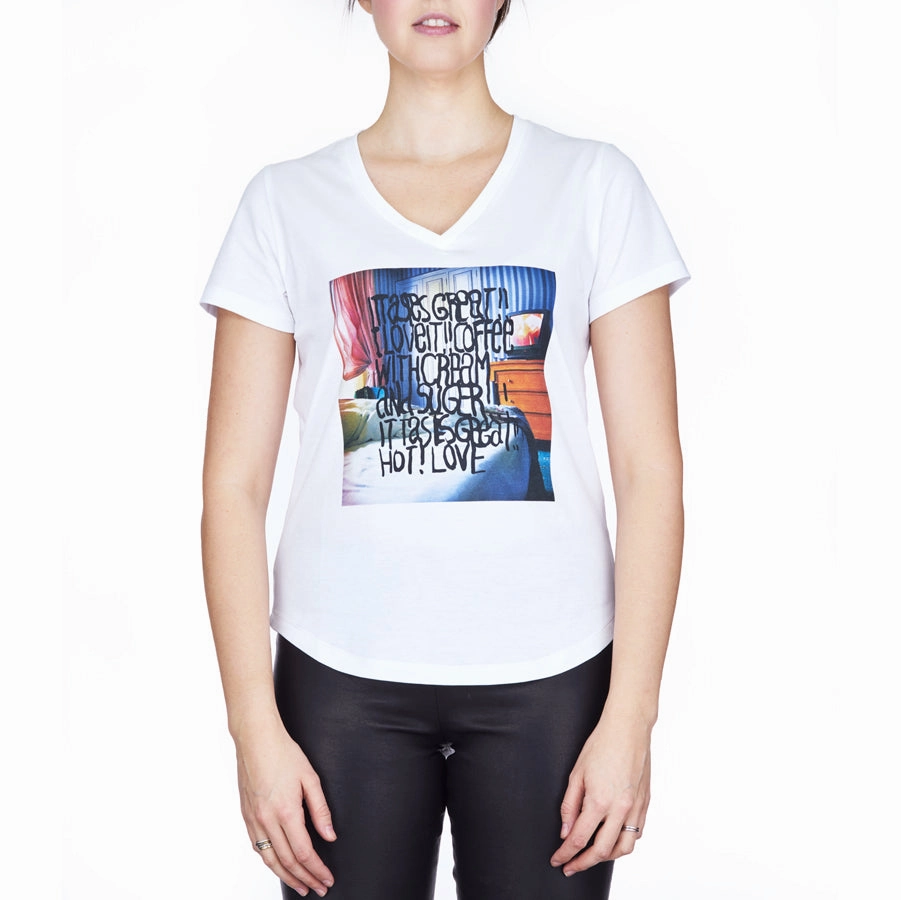 The Viv T-Shirt - Coffee In Bed Anti Static Lining