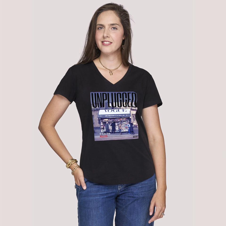 Eco friendly materials Hidden Placket The Viv T-Shirt - Unplugged