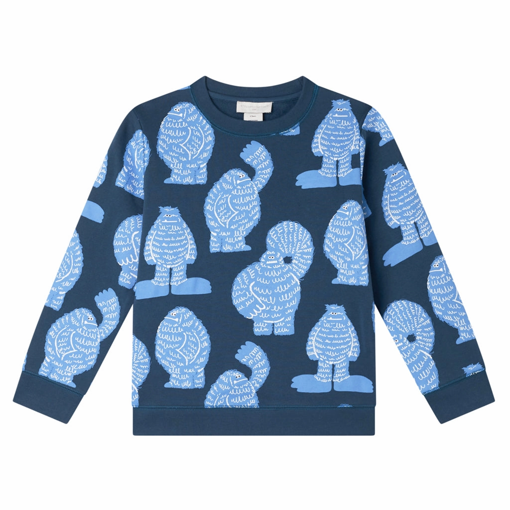 Tagless Collar Loose cut Stella McCartney Kids Yeti All-Over Print Fleece Sweatshirt