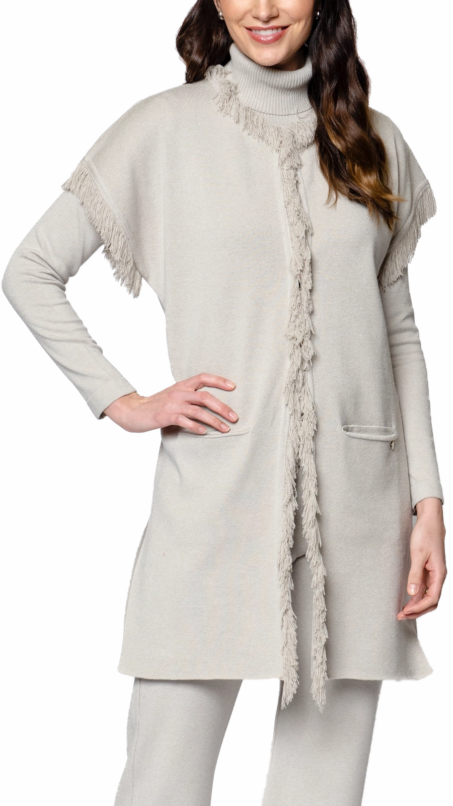 Compact Fit Look Soft touch finish Maxima Milano-Knit Vest - Mist