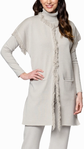 Compact Fit Look Soft touch finish Maxima Milano-Knit Vest - Mist