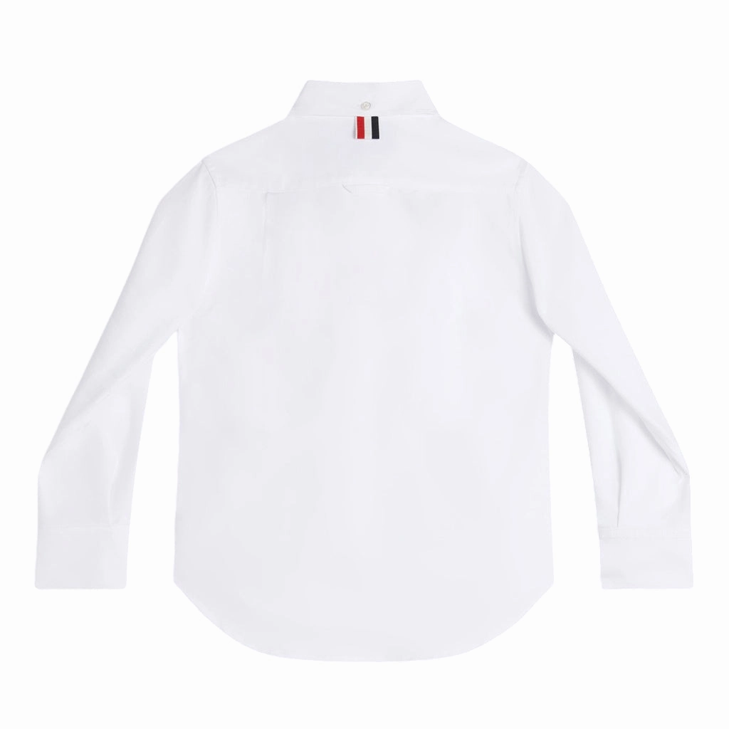 Thom Browne Kids Classic Button Down Point Collar Shirt in Solid Poplin Vintage Shirt