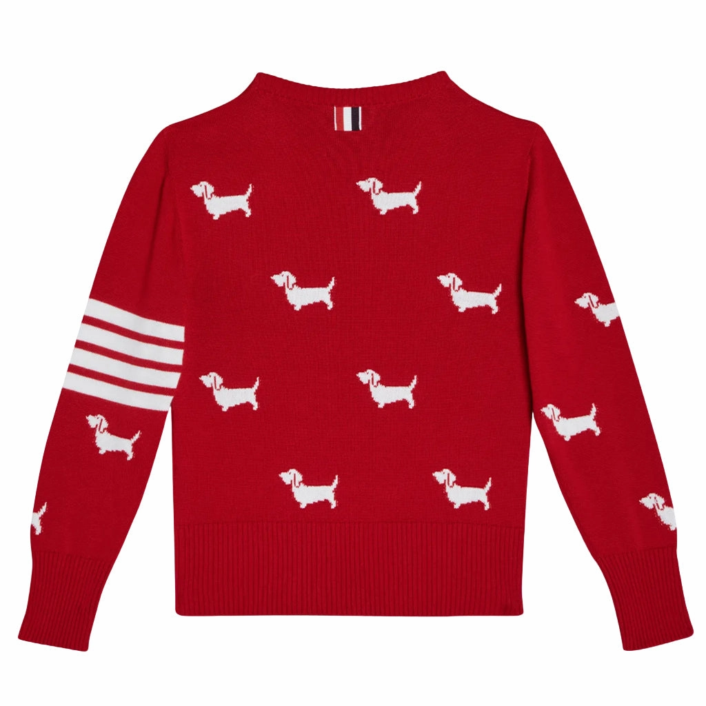 Thom Browne Kids Crew Neck Pullover and Hector Cotton Twill