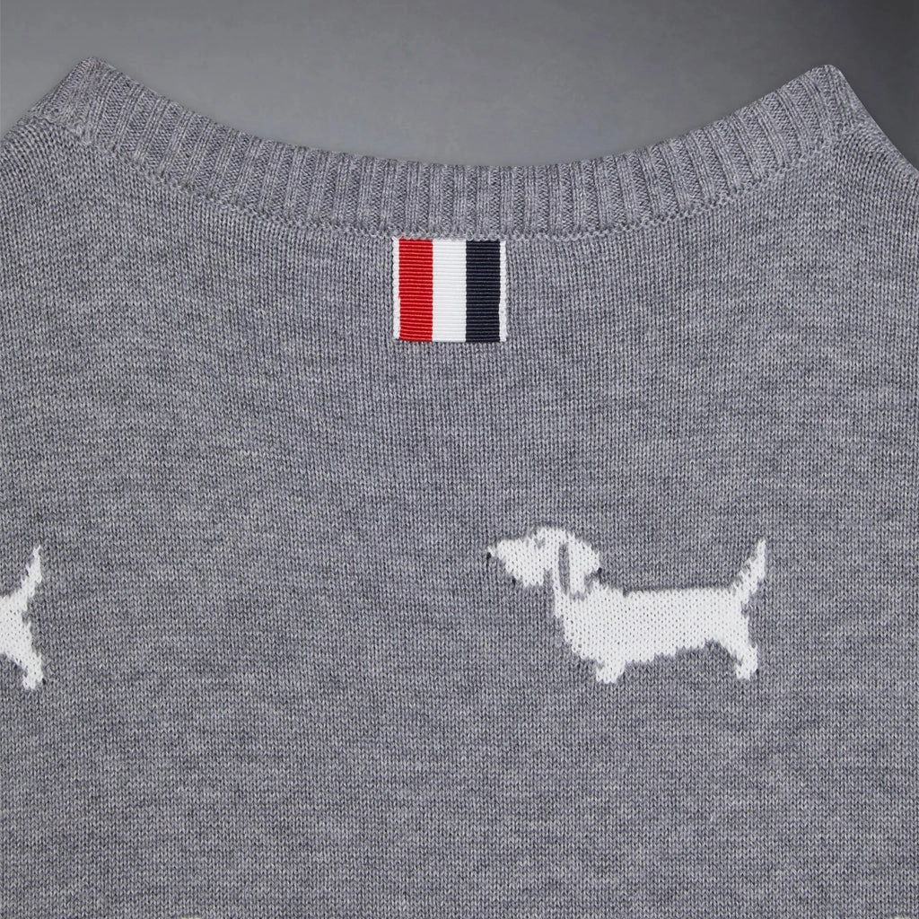 Modular Attachment Loops Smart Casual Thom Browne Kids Crew Neck Pullover with 4 Bar and Hector Halfdrop