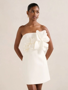 Tessa Petite Flower Mini Dress Lightweight Fit Blush Glow