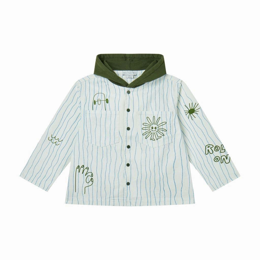 Stella McCartney Kids Scribble Stripes All-Over Print Jacket Ergonomic Articulation