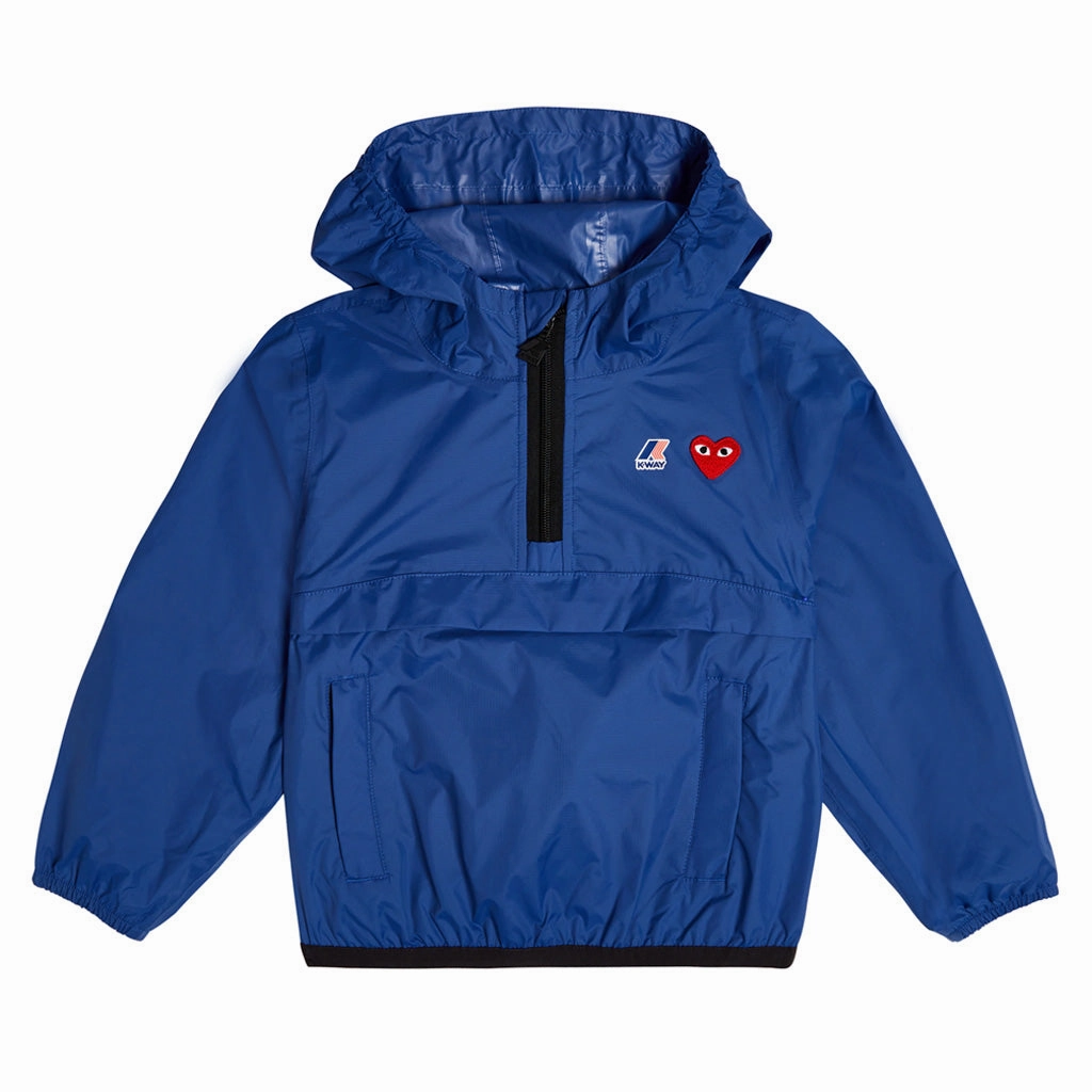 Comme Des Gar?ons Play Kids X K-Way Claude Half Zip Hoodie Compact Packable Feature Relaxed City Style