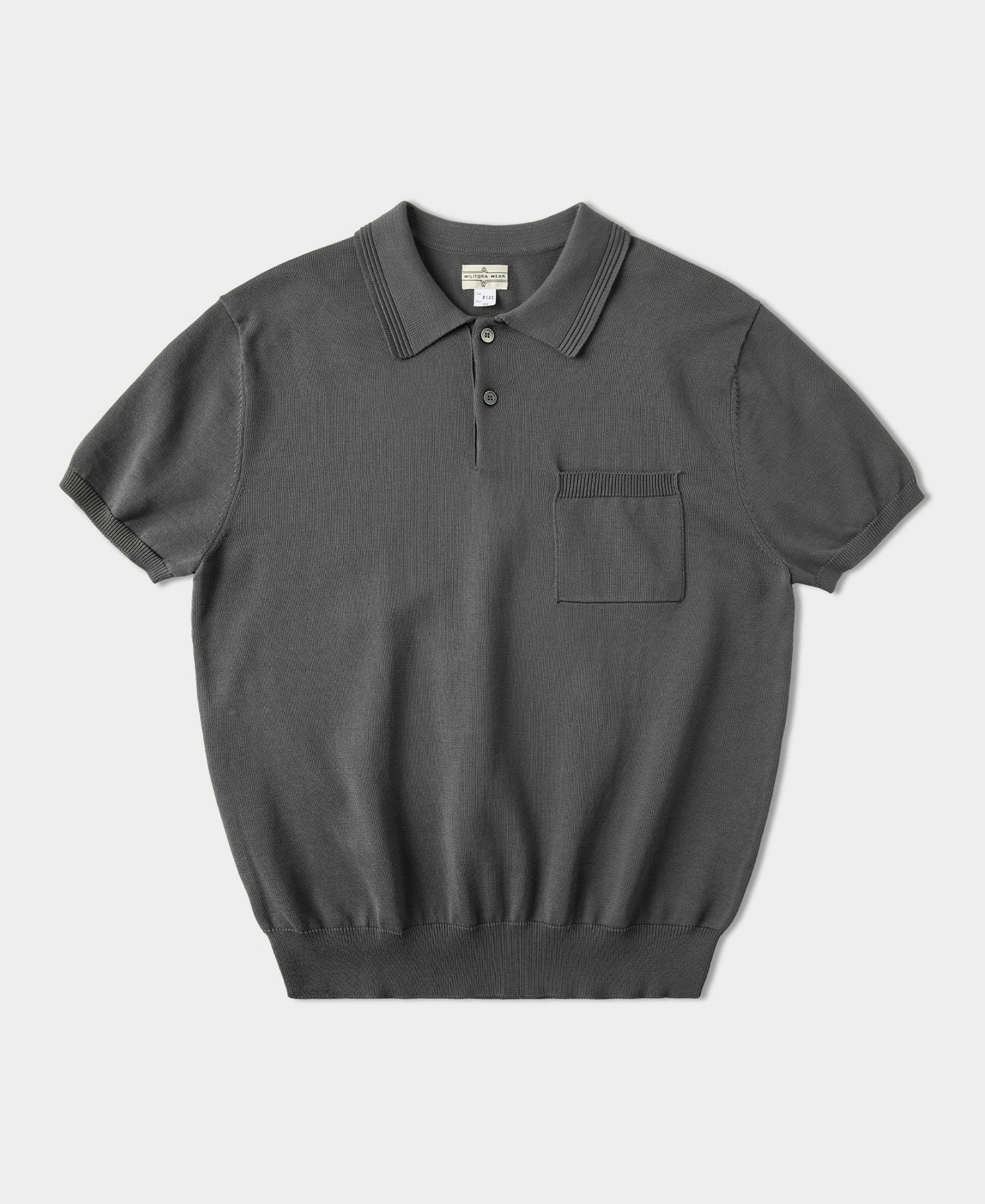 Lot 910S Knit Polo Shirt - Gray Timeless Wear Tubular Knit Structure