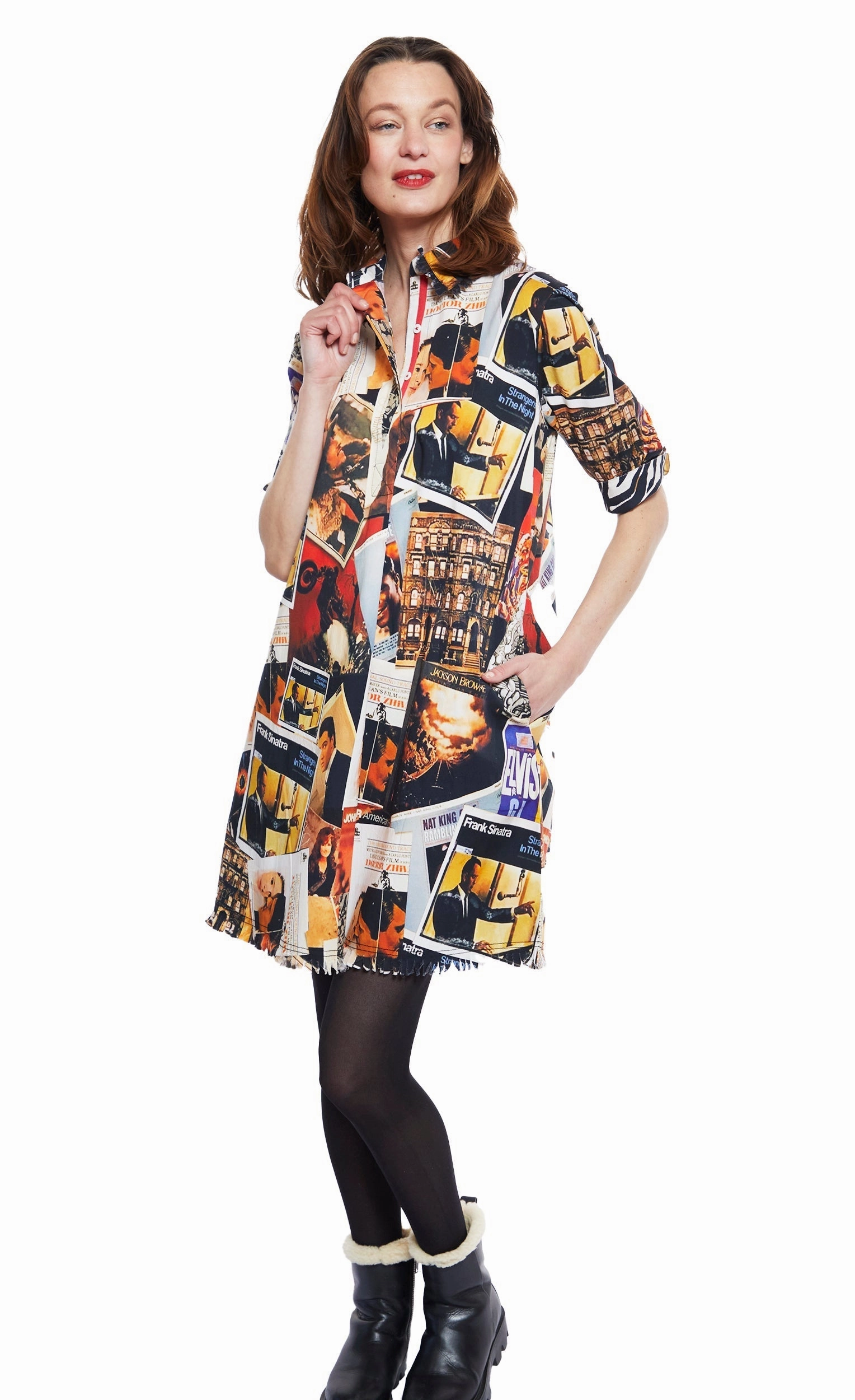 Casual Pick Chatham Dress - Rock And Roll Print