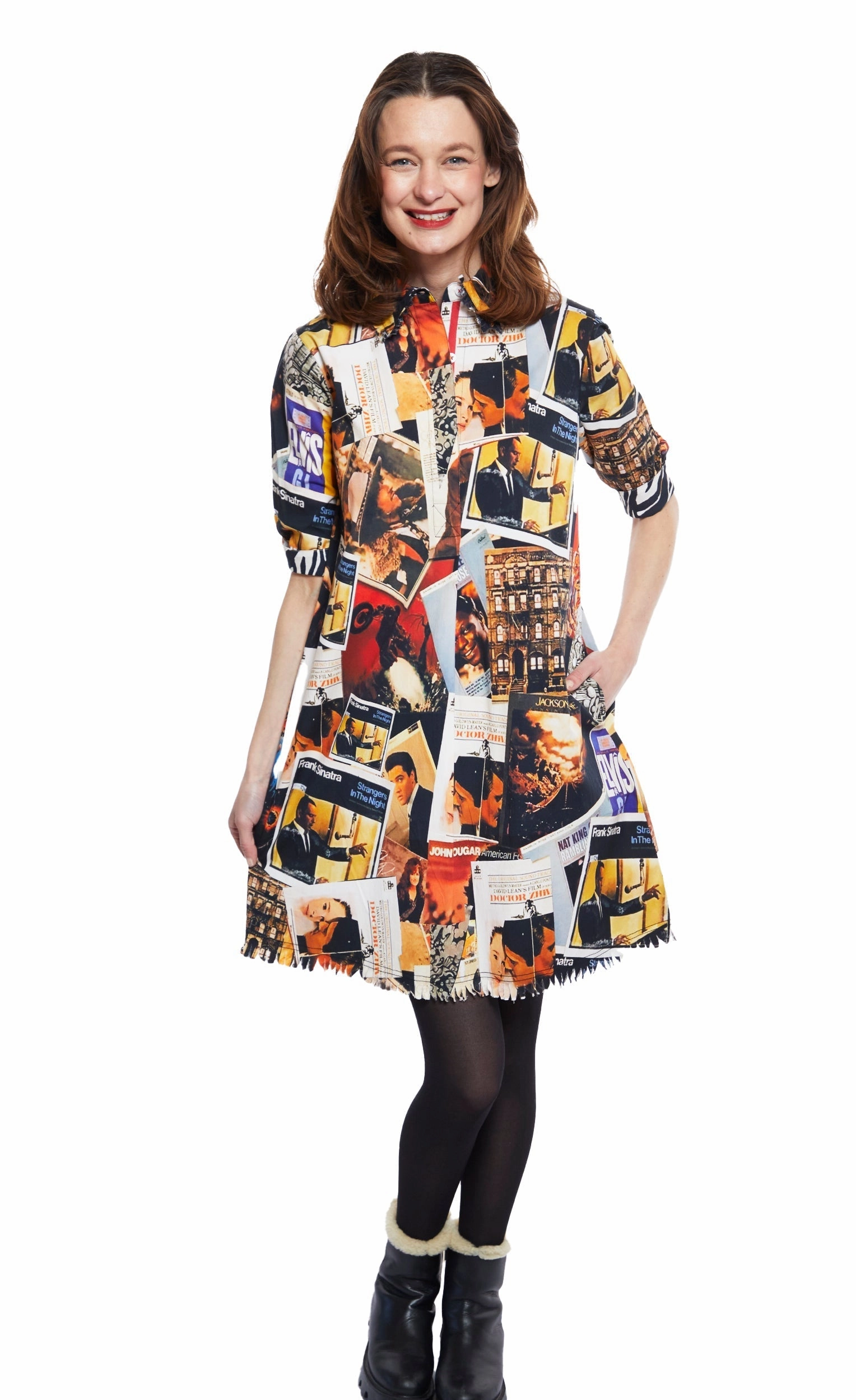 Chatham Dress - Rock And Roll Print Date Nightwear Side Tie