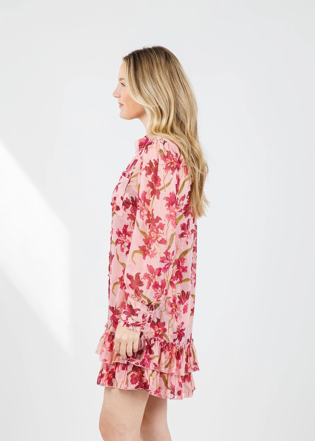 Trailing Hibiscus Lupetto Dress - Blush Petal Multi Chill Comfort Smooth Edge
