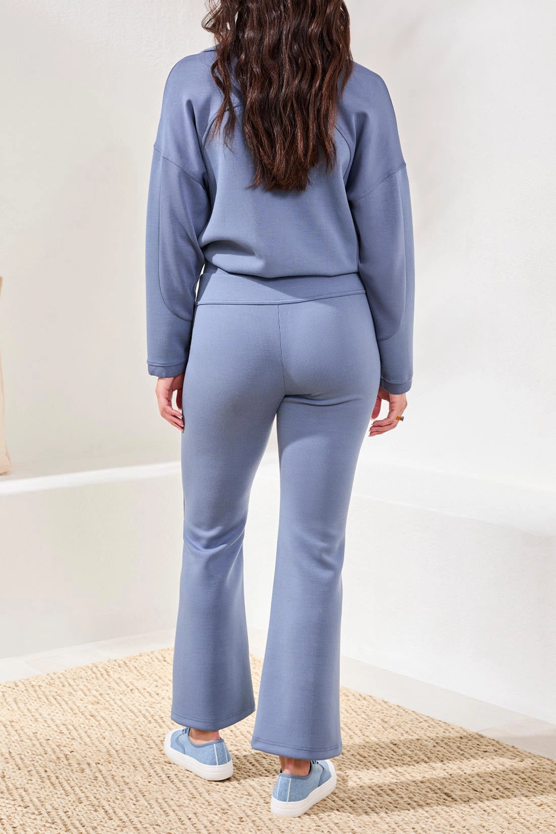 Tribal Ribbed Techno Lux Pull-On Flares- 2 Colors Tight Cut Cozy Wear