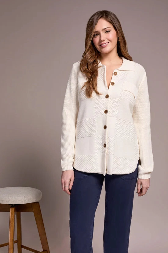 Tribal Special Wash Swater Shacket- Multiple Colors Loose Tee