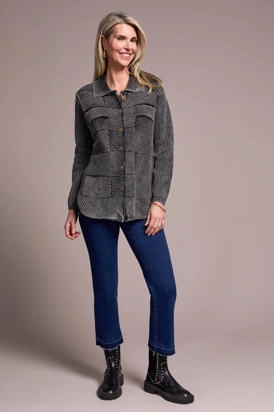 Tribal Special Wash Swater Shacket- Multiple Colors Soft Knit