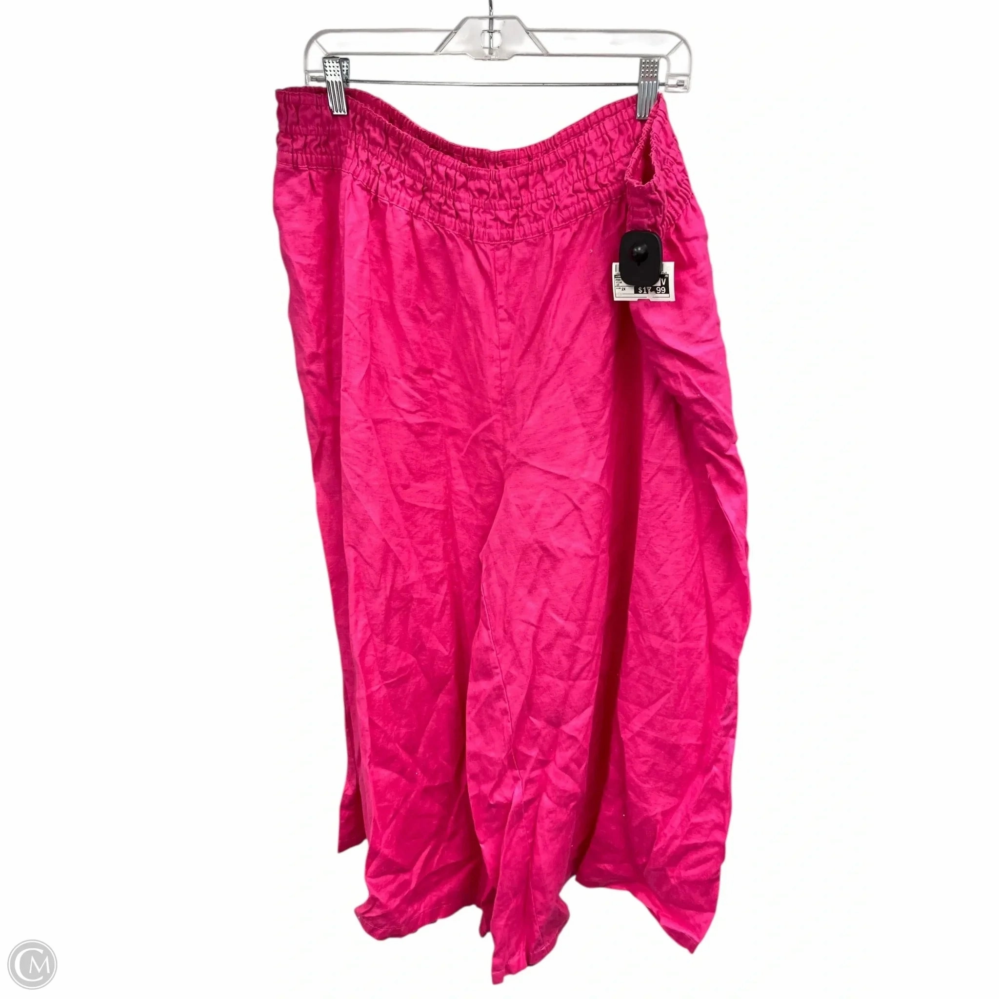 LowProfileStitching Multi Pocket System Pants Linen By Anthropologie In Pink, Size: 2x