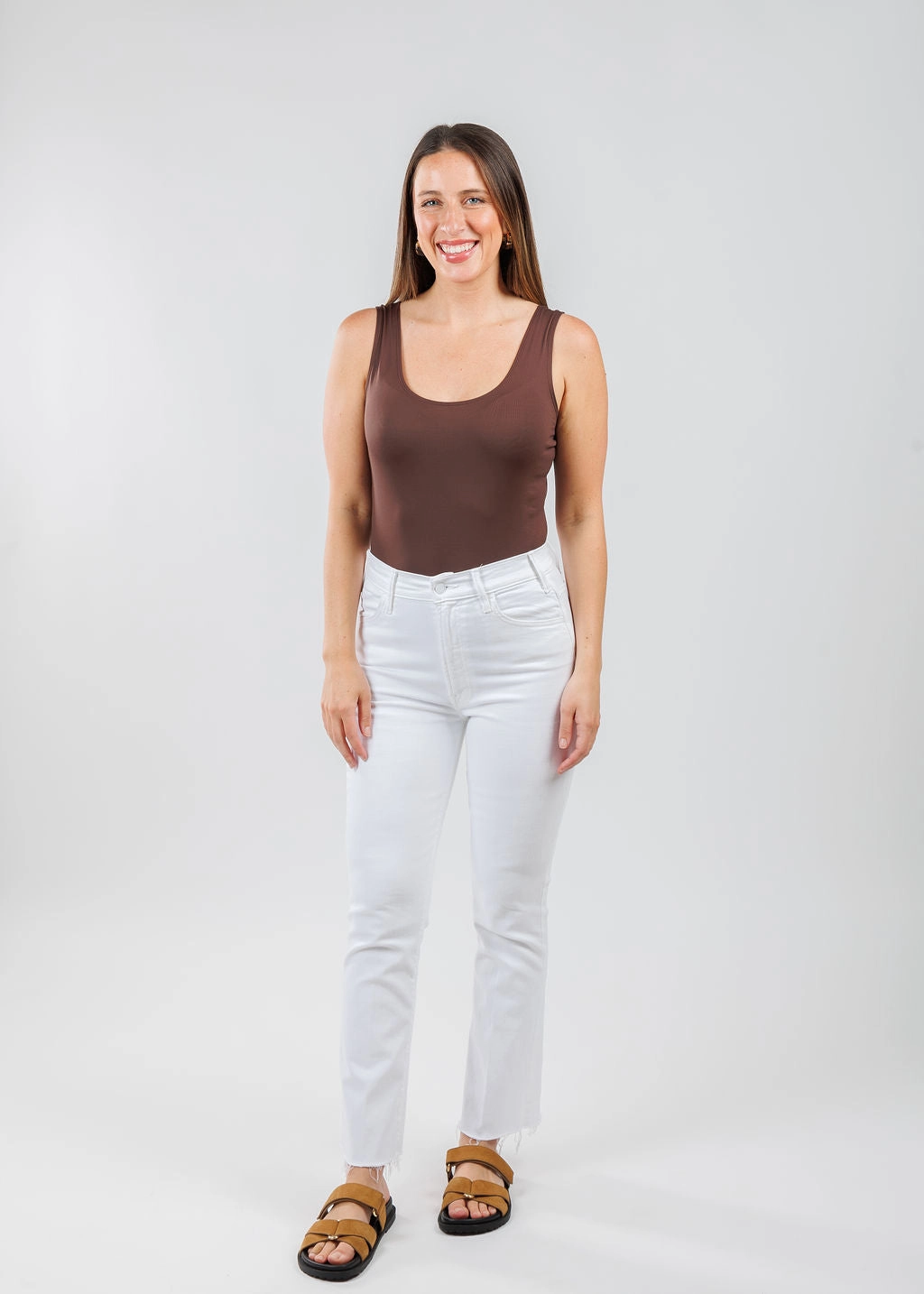 Anti Cling Fabric The Classic Micro Tank - Walnut