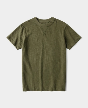 Heavyweight Cotton Gusset Tubular T-Shirt - Green Adult Wear Simple Wear