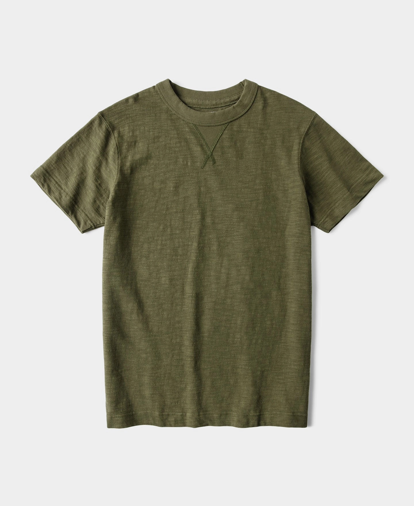 High-Quality Cotton Relaxing Day Heavyweight Cotton Gusset Tubular T-Shirt - Green