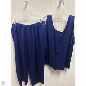 Thermal Insulation Layer Hygienic Coating Pants Set 2pc By Ellen Tracy In Blue, Size: 3x