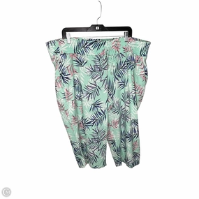 Pants Cropped By Clothes Mentor In Floral Print, Size: 3x elastic waistband Casual Performance Wear