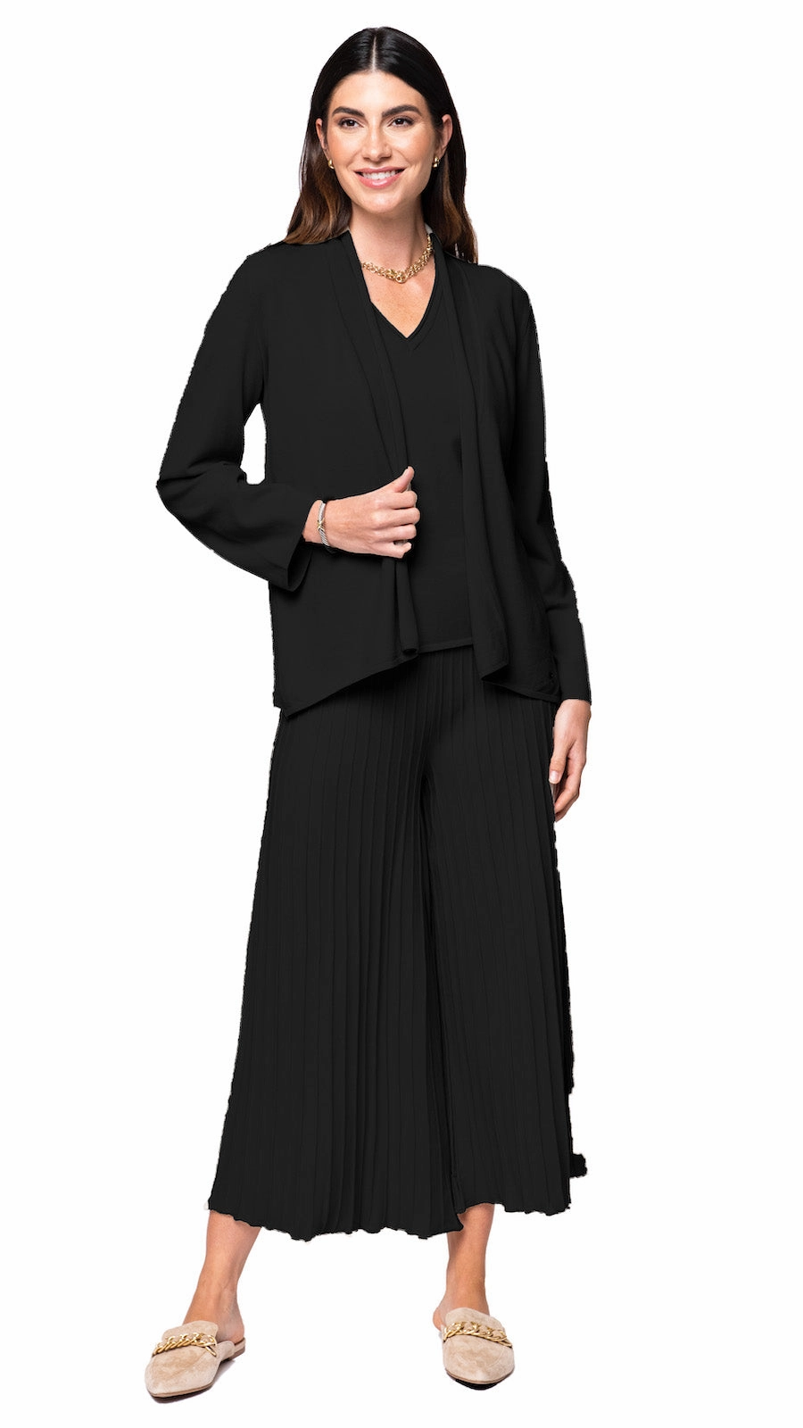 Basic Must-Have Amy Shawl Collar Cardigan - Black