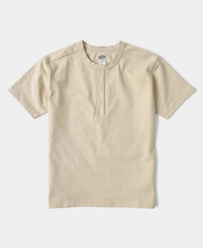 10.6 oz Cotton Short Sleeve Henley T-Shirt - Apricot Simple Wear