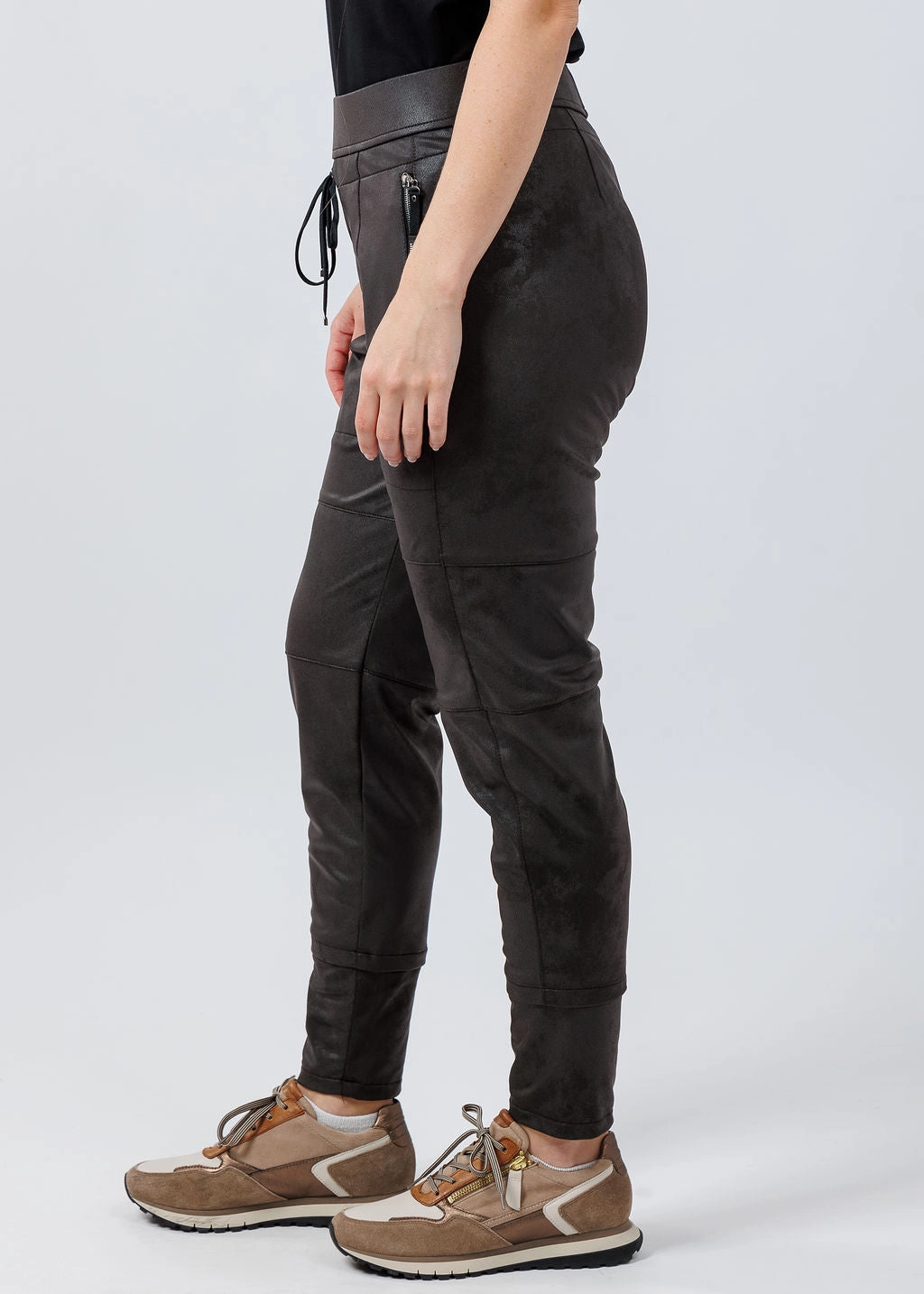 Vegan Leather Candy Pants - Dark Brown Comfortable Leg